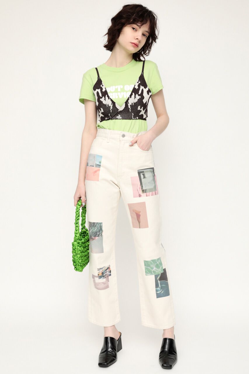 SLY「PATCHY PATTERN KNIT BRA」|チューブトップ|