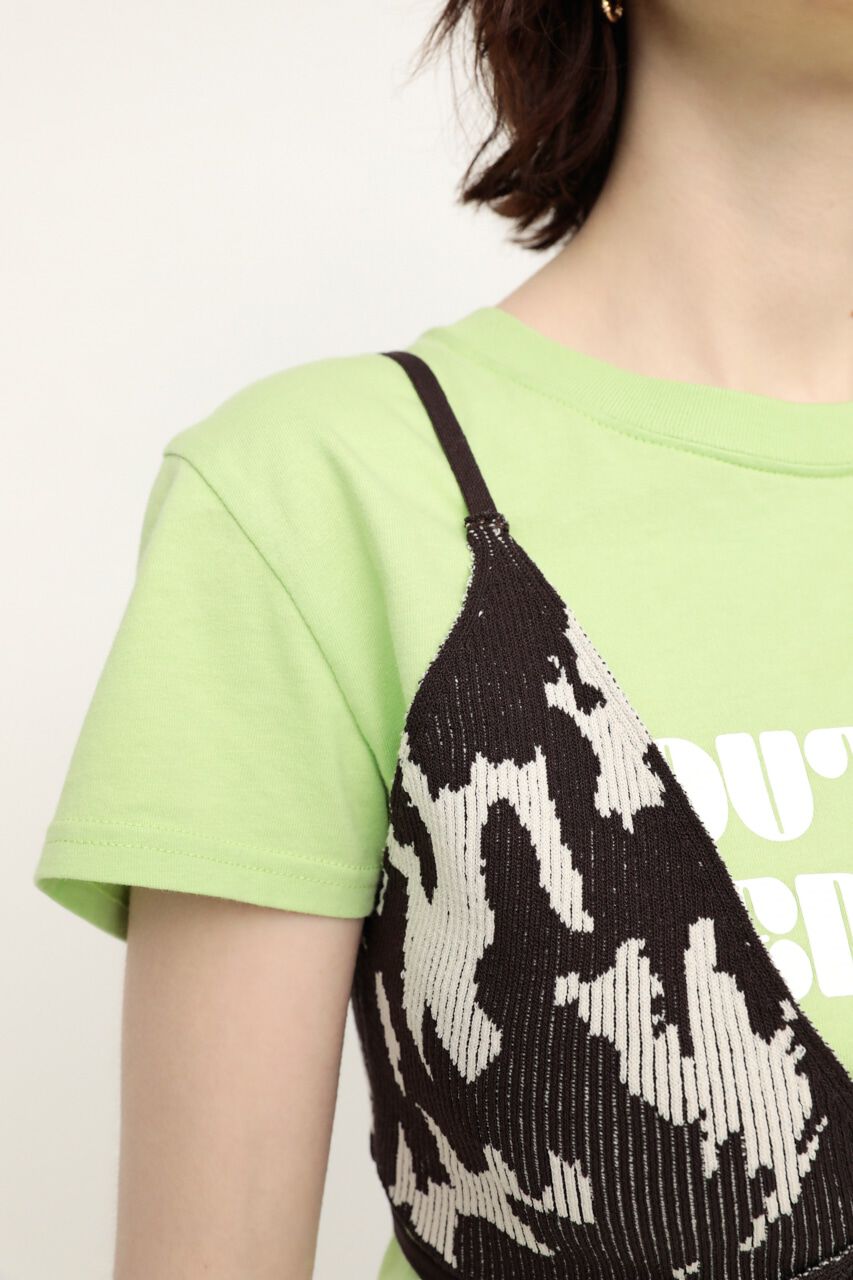 SLY「PATCHY PATTERN KNIT BRA」|チューブトップ|