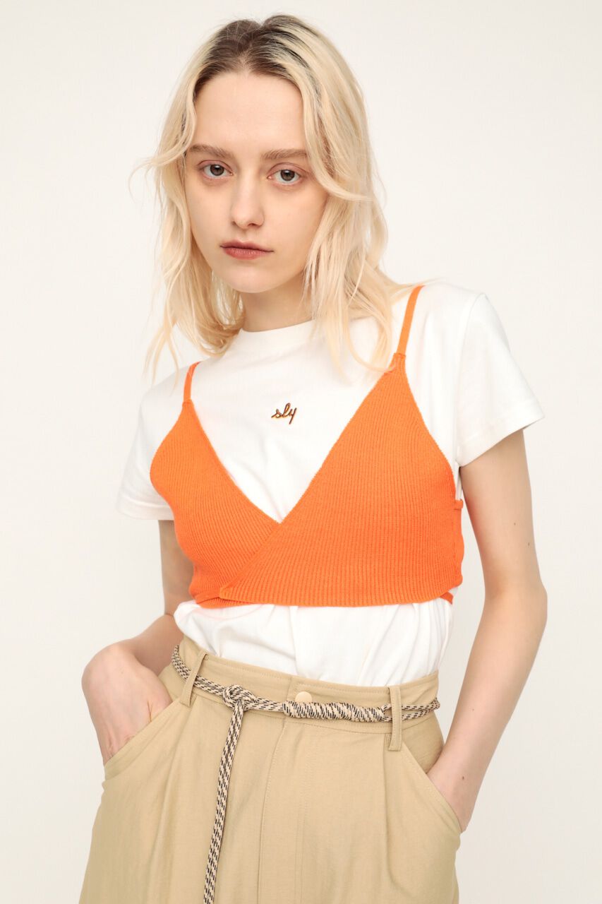 SLY「PATCHY PATTERN KNIT BRA」|チューブトップ|