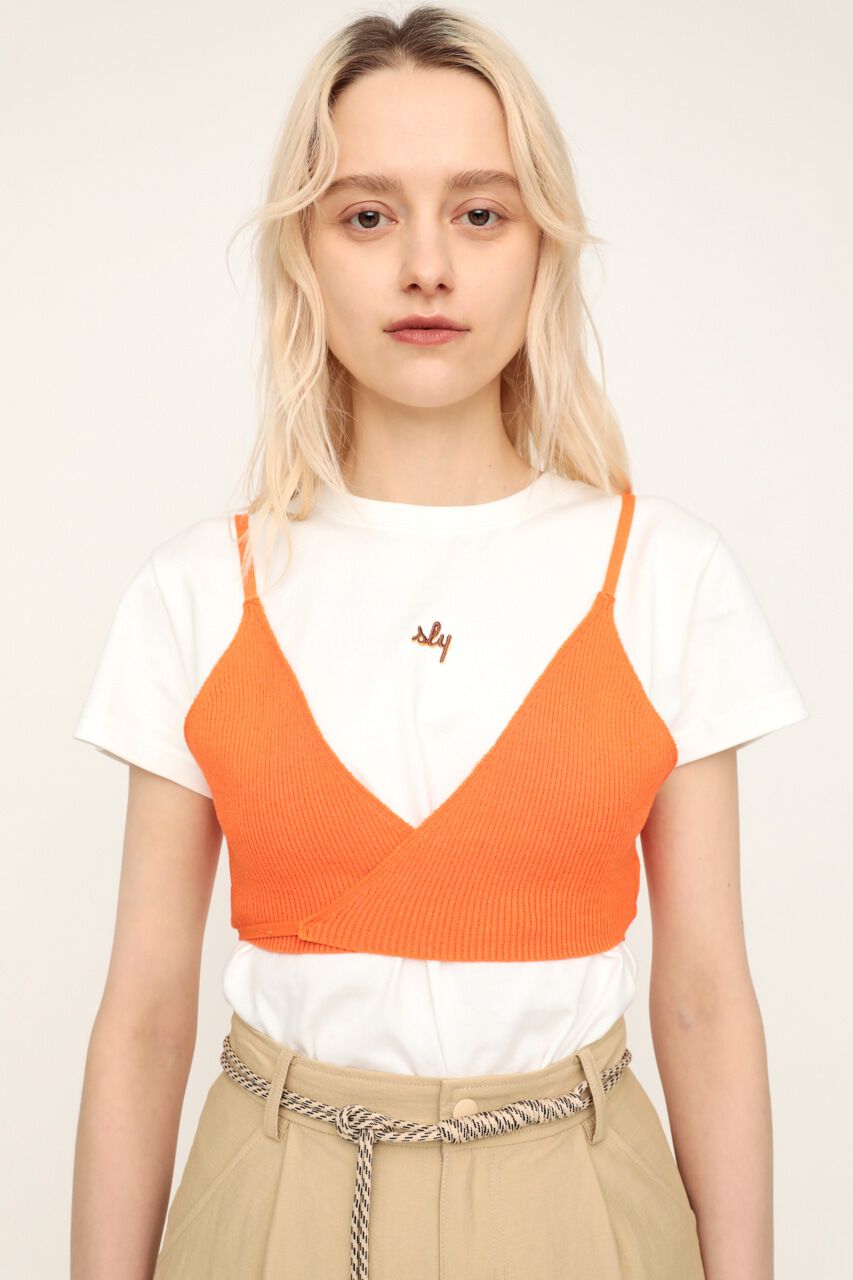 SLY「PATCHY PATTERN KNIT BRA」|チューブトップ|