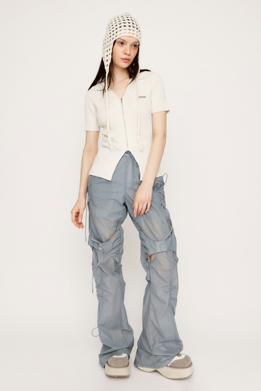 SLY「DUAL COLOR FRONT ZIP KNIT トップス」|ニット・セーター|