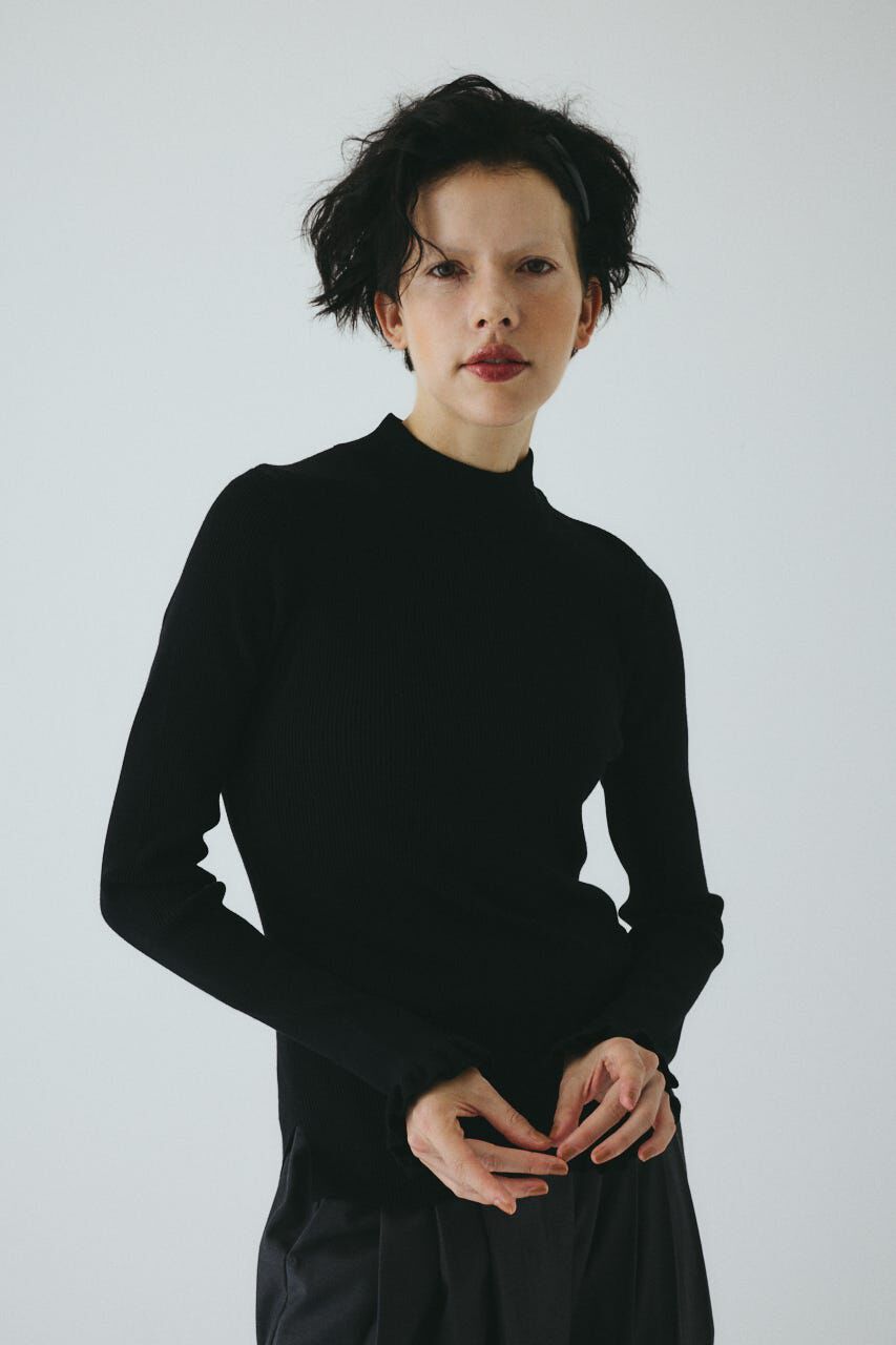 HeRIN.CYE「cuff frill tops」|ニット・セーター|BLK