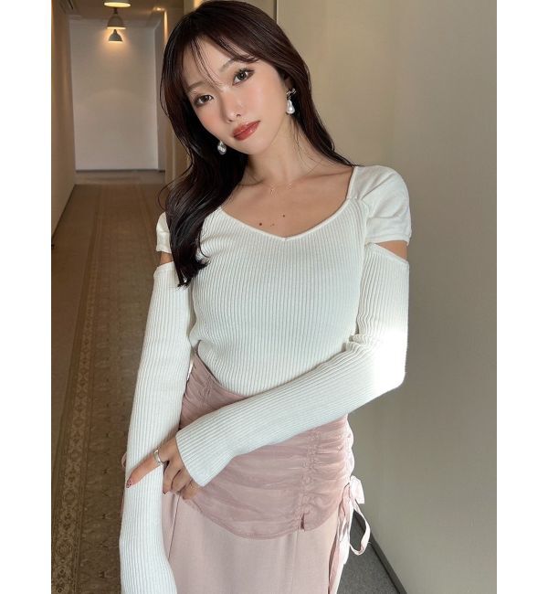 RESEXXY「スリーブオープンニットトップス」|ニット・セーター|