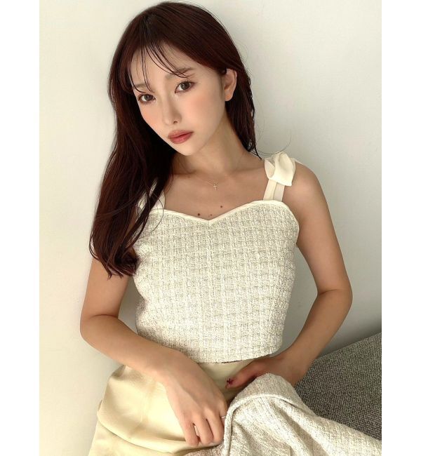 RESEXXY「ショルダーリボンツイードビスチェ【セットアップ着用可能】」|キャミソール|