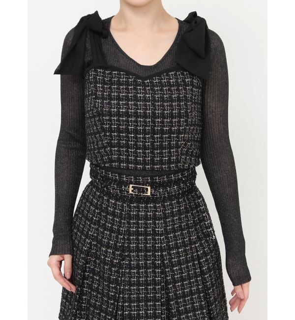 RESEXXY「ショルダーリボンツイードビスチェ【セットアップ着用可能】」|キャミソール|
