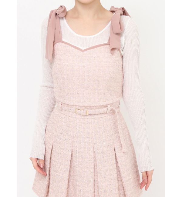 RESEXXY「ショルダーリボンツイードビスチェ【セットアップ着用可能】」|キャミソール|