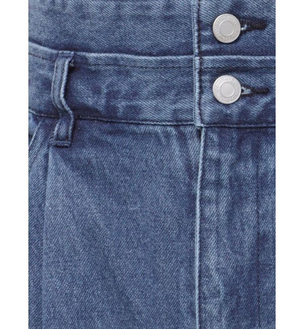 dazzlin「ダブルハイウエストワイドデニムパンツ」|デニム|
