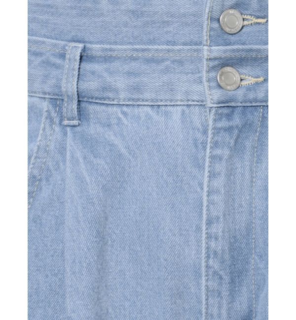 dazzlin「ダブルハイウエストワイドデニムパンツ」|デニム|