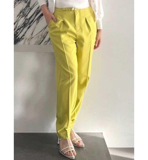 dazzlin「ハイウエストタックテーパードパンツ」|その他|ピスタチオ