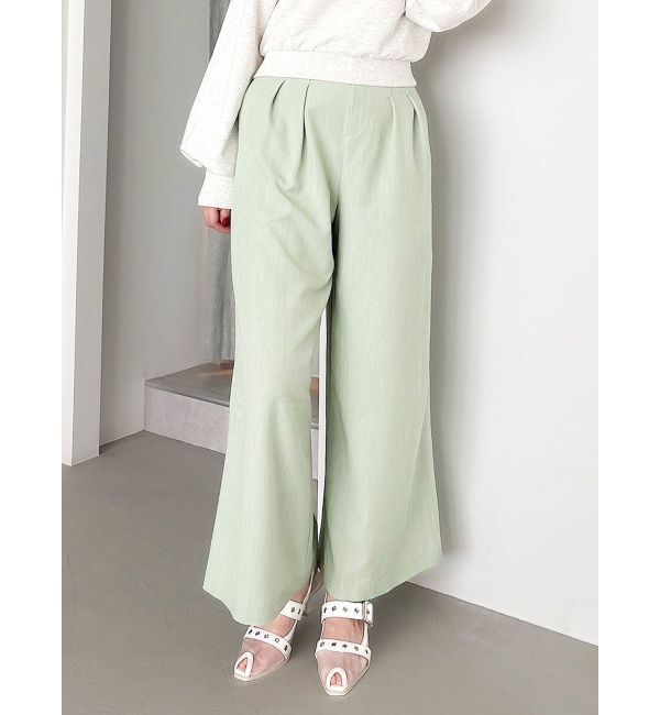 dazzlin「ハイウエストワイドパンツ」|その他|グリーン