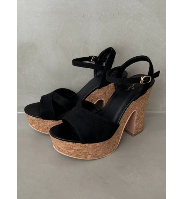 dazzlin「【復刻】コルクヒールサンダル」|サンダル|ブラック