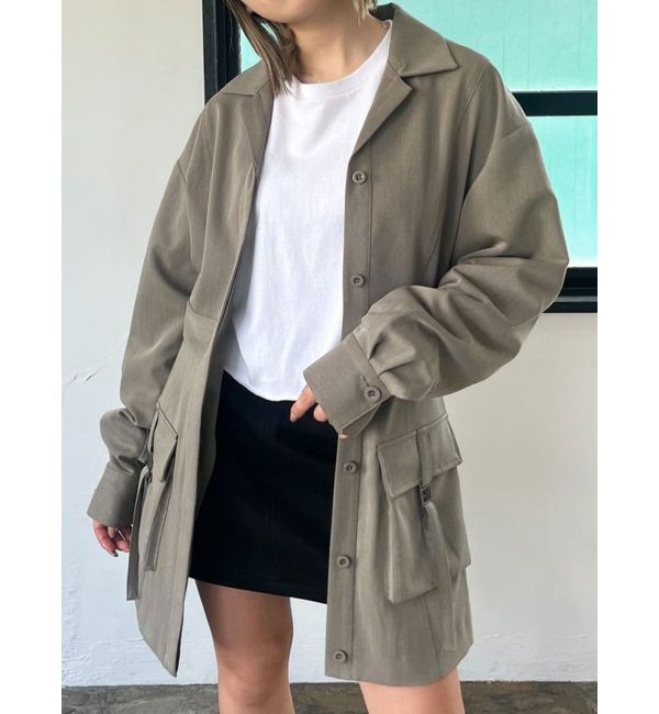 EMODA「Wポケットオープンカラーワンピース」|ワンピース|