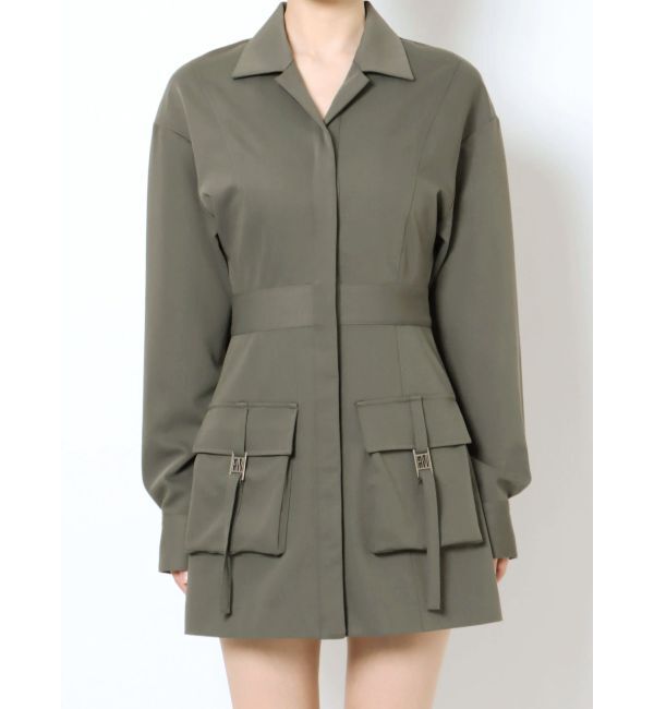 EMODA「Wポケットオープンカラーワンピース」|ワンピース|