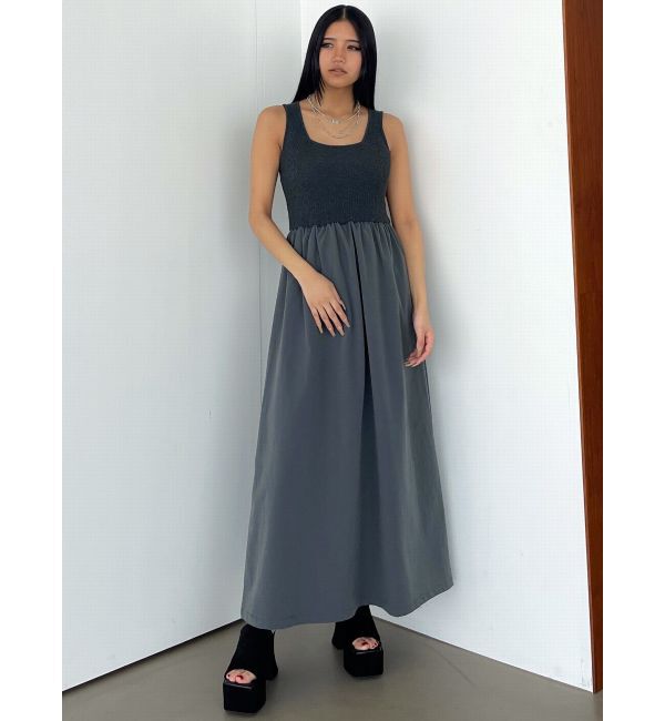 EMODA「ナイロンドッキングニットワンピース」|ワンピース|