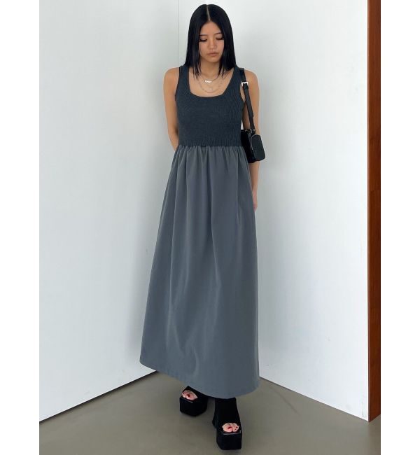 EMODA「ナイロンドッキングニットワンピース」|ワンピース|