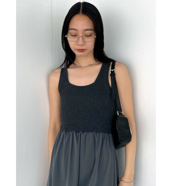 EMODA「ナイロンドッキングニットワンピース」|ワンピース|