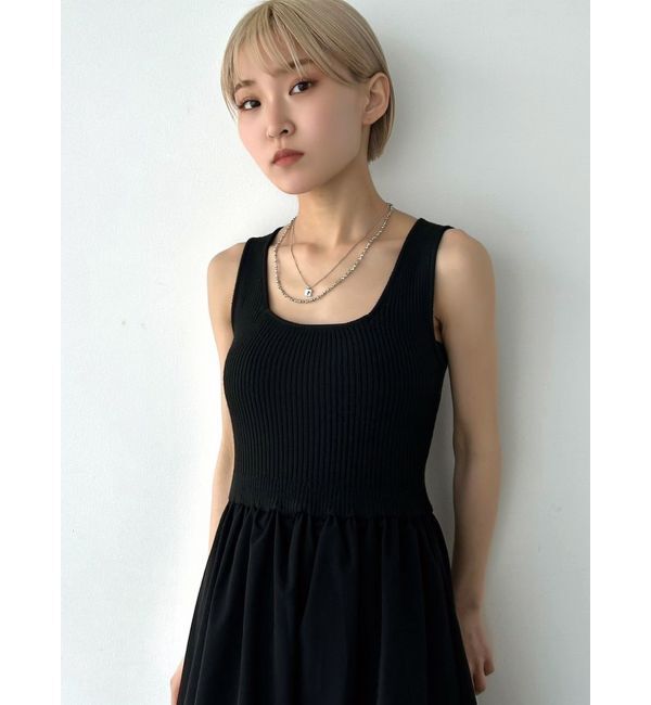 EMODA「ナイロンドッキングニットワンピース」|ワンピース|