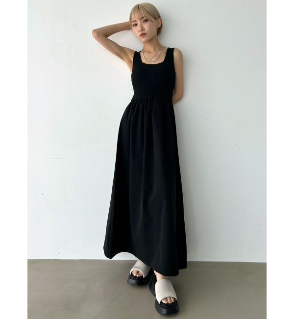 EMODA「ナイロンドッキングニットワンピース」|ワンピース|