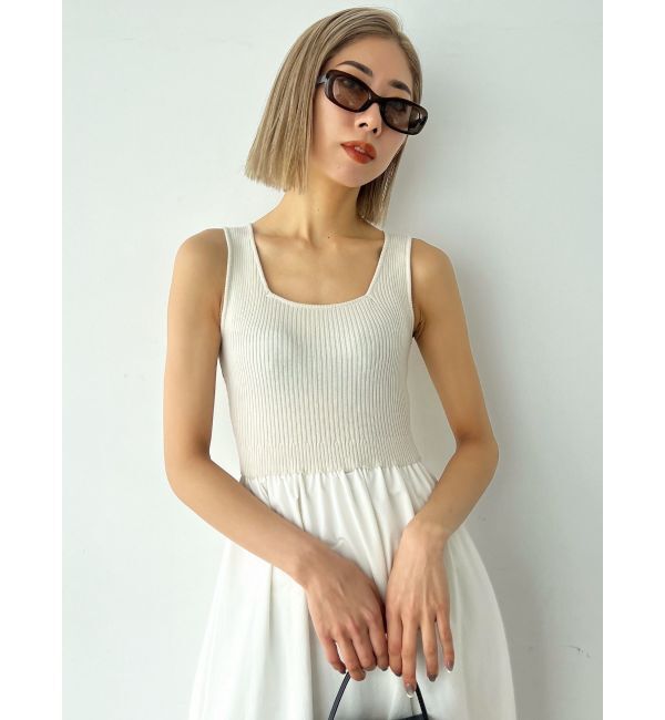 EMODA「ナイロンドッキングニットワンピース」|ワンピース|