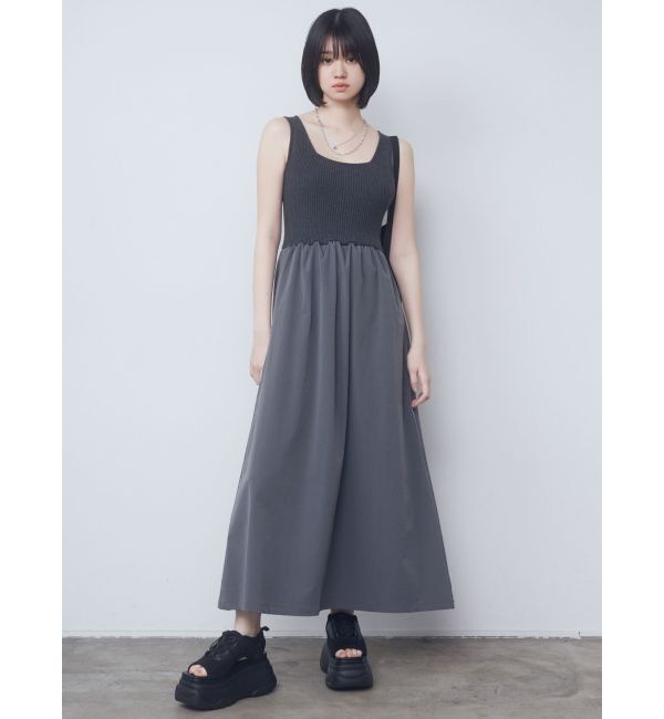EMODA「ナイロンドッキングニットワンピース」|ワンピース|