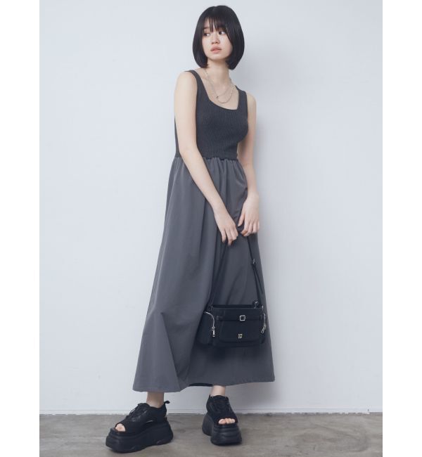EMODA「ナイロンドッキングニットワンピース」|ワンピース|