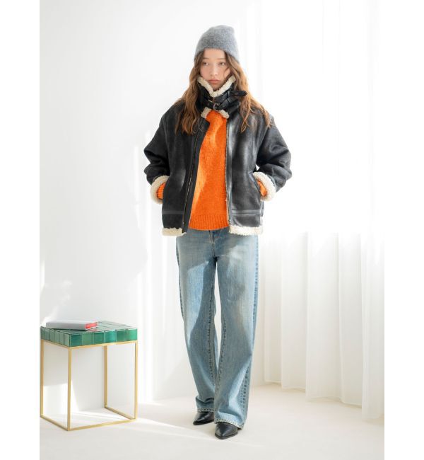 Ungrid「フェイクムートンボアブルゾン」|ブルゾン・スタジャン|