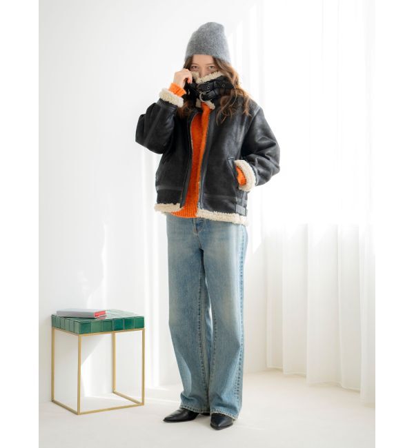 Ungrid「フェイクムートンボアブルゾン」|ブルゾン・スタジャン|