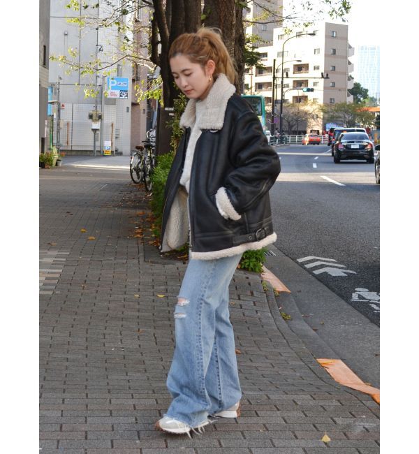 Ungrid「フェイクムートンボアブルゾン」|ブルゾン・スタジャン|