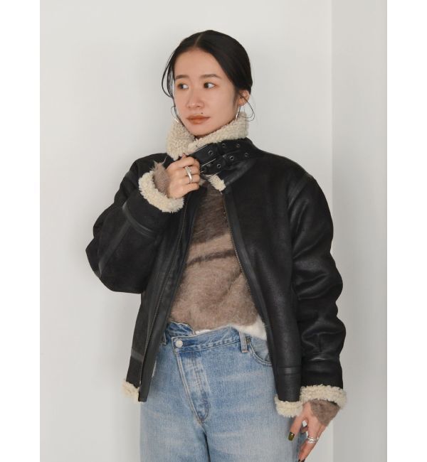 Ungrid「フェイクムートンボアブルゾン」|ブルゾン・スタジャン|