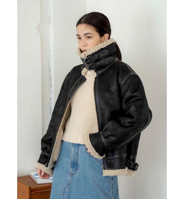 Ungrid「フェイクムートンボアブルゾン」|ブルゾン・スタジャン|