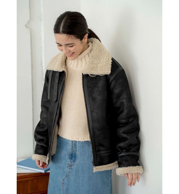 Ungrid「フェイクムートンボアブルゾン」|ブルゾン・スタジャン|