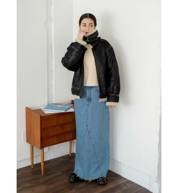 Ungrid「フェイクムートンボアブルゾン」|ブルゾン・スタジャン|