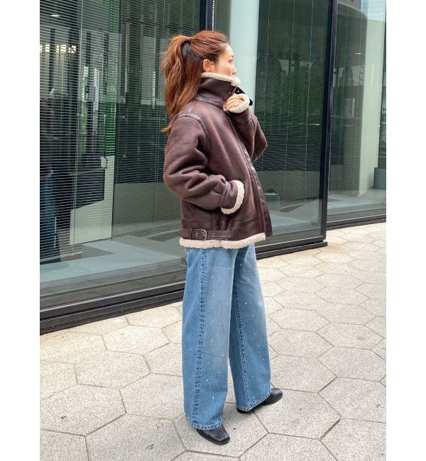 Ungrid「フェイクムートンボアブルゾン」|ブルゾン・スタジャン|