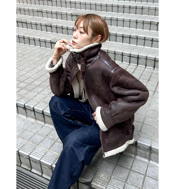 Ungrid「フェイクムートンボアブルゾン」|ブルゾン・スタジャン|
