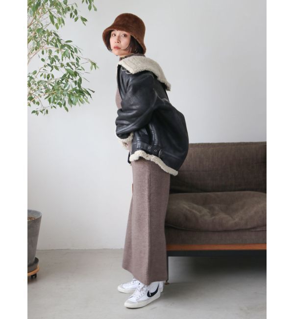 Ungrid「フェイクムートンボアブルゾン」|ブルゾン・スタジャン|