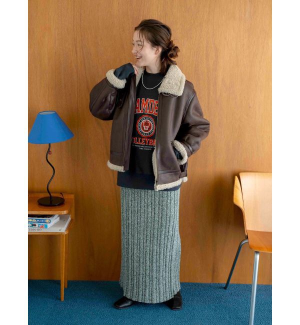 Ungrid「フェイクムートンボアブルゾン」|ブルゾン・スタジャン|