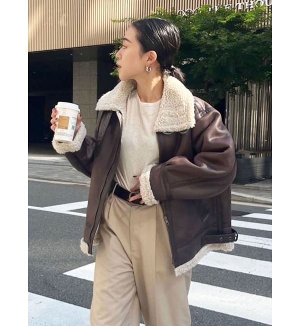 Ungrid「フェイクムートンボアブルゾン」|ブルゾン・スタジャン|