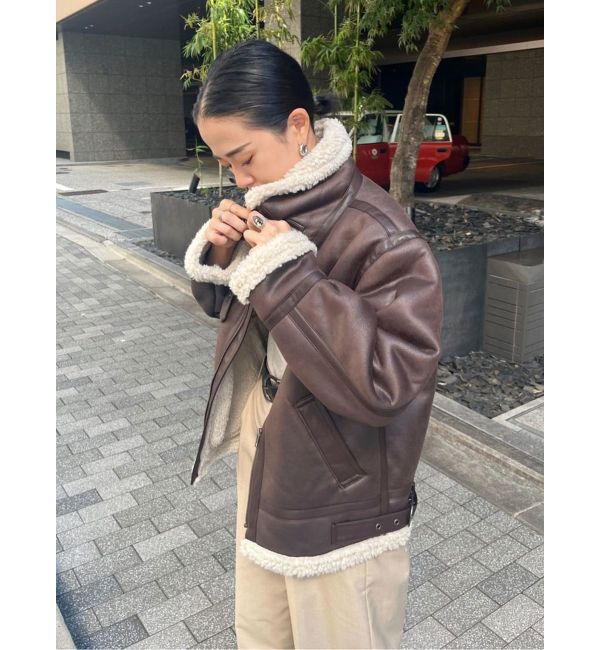 Ungrid「フェイクムートンボアブルゾン」|ブルゾン・スタジャン|