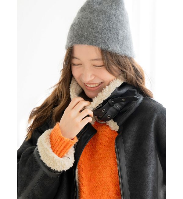 Ungrid「フェイクムートンボアブルゾン」|ブルゾン・スタジャン|