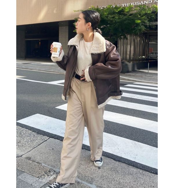 Ungrid「フェイクムートンボアブルゾン」|ブルゾン・スタジャン|