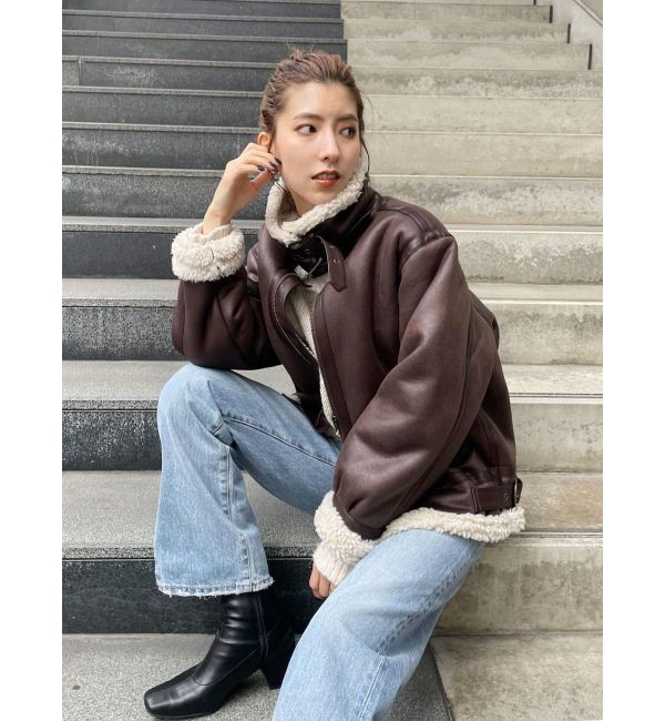 Ungrid「フェイクムートンボアブルゾン」|ブルゾン・スタジャン|