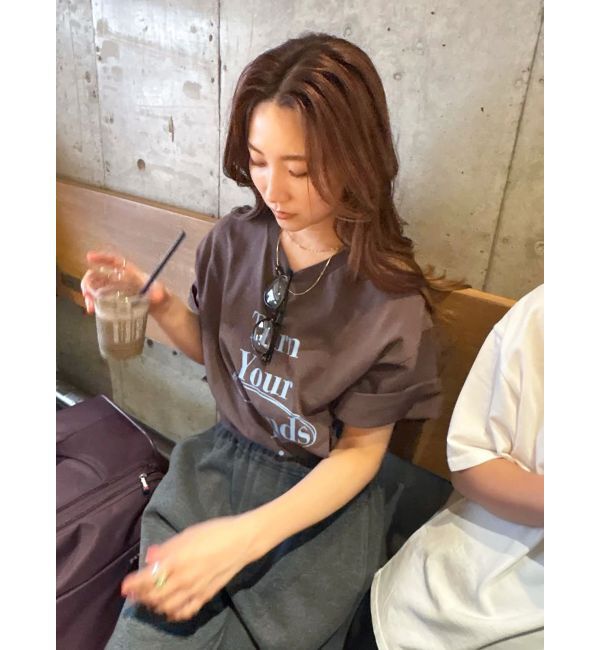 Ungrid「ヴィンテージウォッシュロゴビッグTee」|Tシャツ・カットソー|