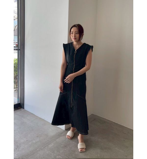 LAGUNAMOON「【Leeコラボ】フレアスリーブデニムワンピース」|ワンピース|