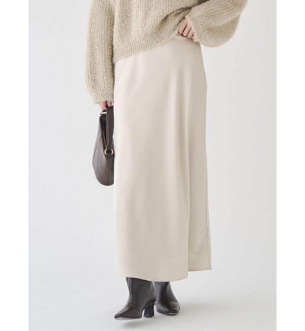 LAGUNAMOON「バイヤスサテンナロースカート」|スカート|アイボリー