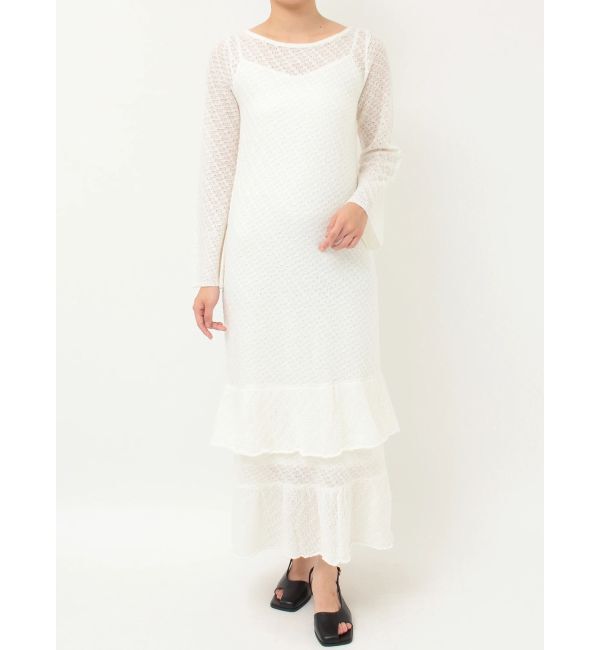 LAGUNAMOON「ニッティングパターンヘムフリルニットワンピース」|ワンピース|