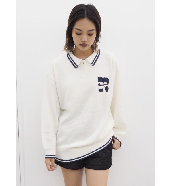 EVRIS「ワンポイントポロニットトップス」|ニット・セーター|