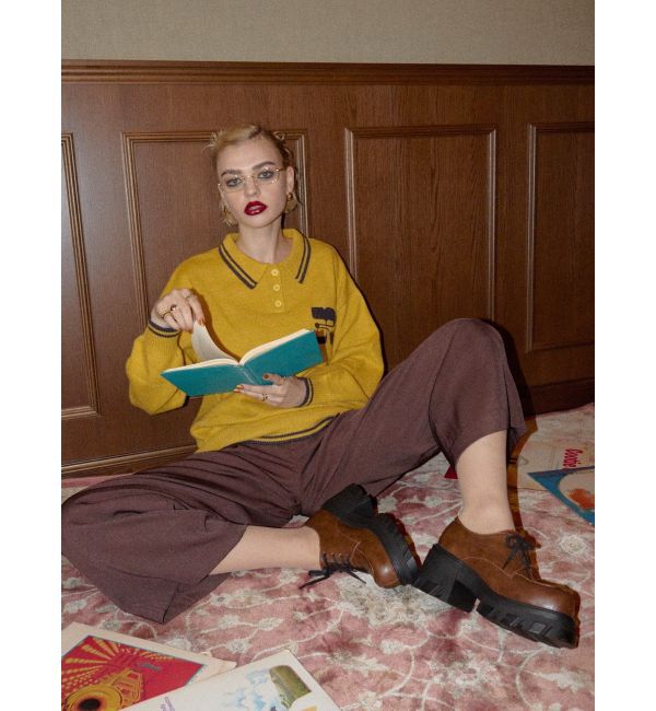 EVRIS「ワンポイントポロニットトップス」|ニット・セーター|