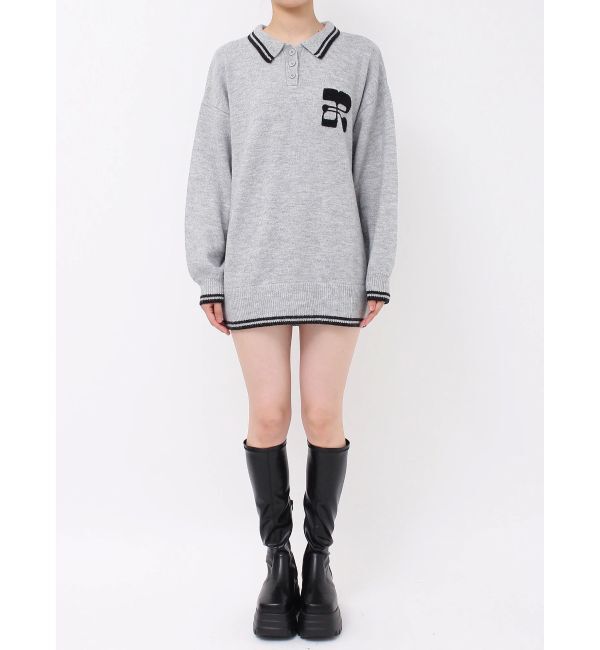 EVRIS「ワンポイントポロニットトップス」|ニット・セーター|