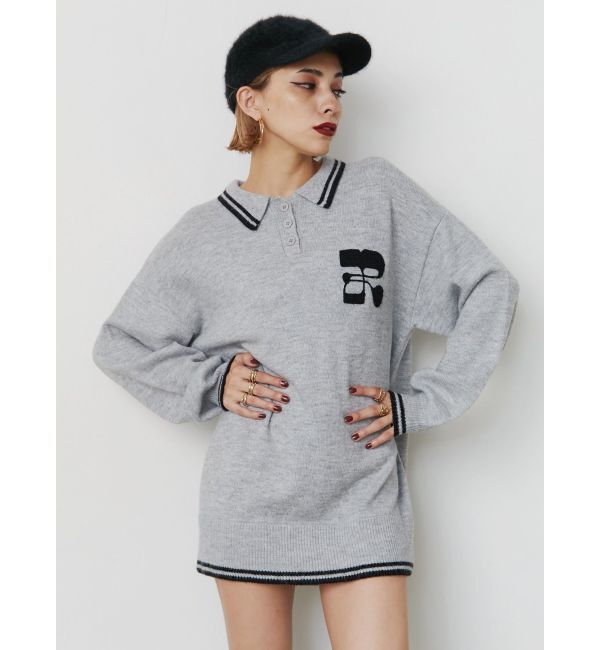 EVRIS「ワンポイントポロニットトップス」|ニット・セーター|