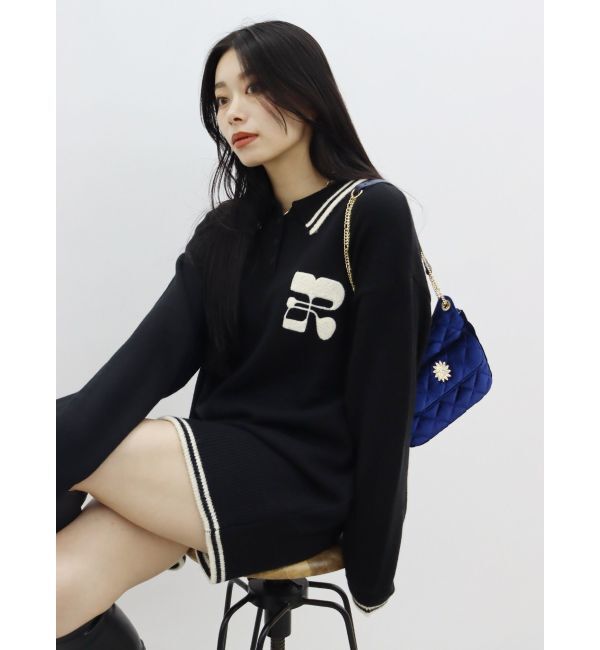 EVRIS「ワンポイントポロニットトップス」|ニット・セーター|